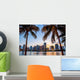 Miami Florida Skyline and Palm Trees Wall Decal