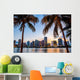 Miami Florida Skyline and Palm Trees Wall Decal