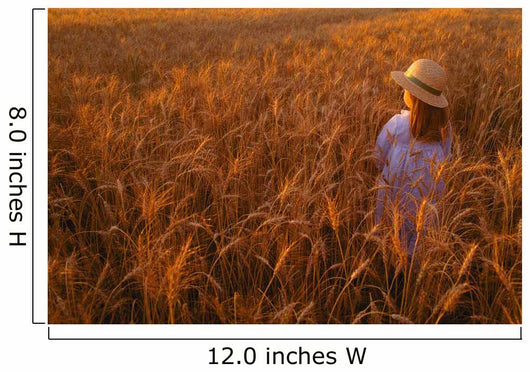 Girl with Hat Field Wall Decal