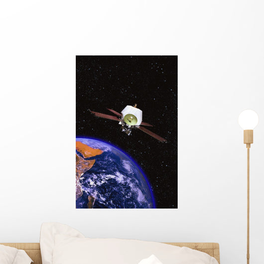 Satellite Orbiting Earth Wall Decal