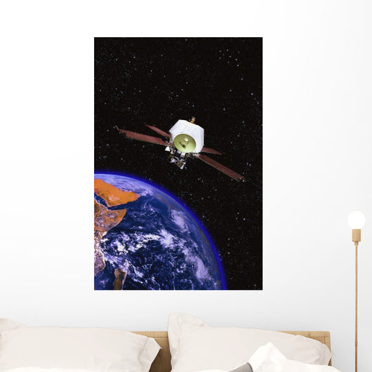 Satellite Orbiting Earth Wall Decal