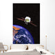 Satellite Orbiting Earth Wall Decal