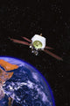 Satellite Orbiting Earth Wall Decal