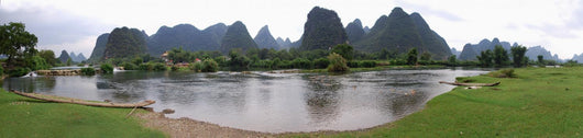 Chinese landscape, beautiful mountains in Yangshuo and River Lee Wall Mural