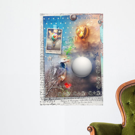 Graffiti and Collage with Wall Decal