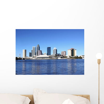 Skyscapers Tampa Flroda Usa Wall Mural shown on a wall