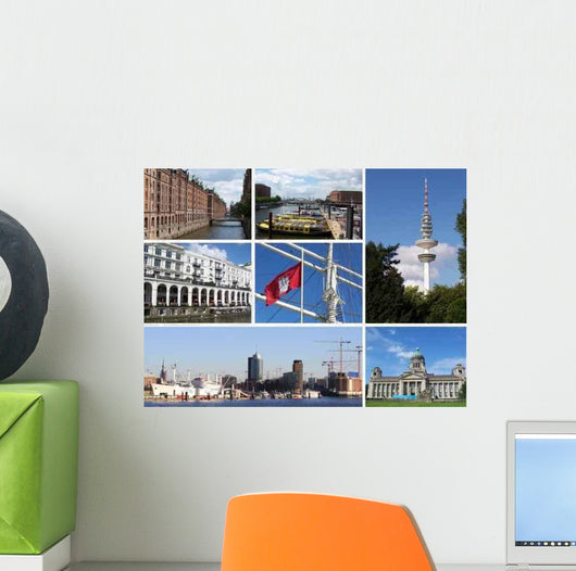 Hamburg Postcard Wall Decal