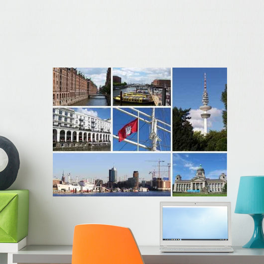 Hamburg Postcard Wall Decal