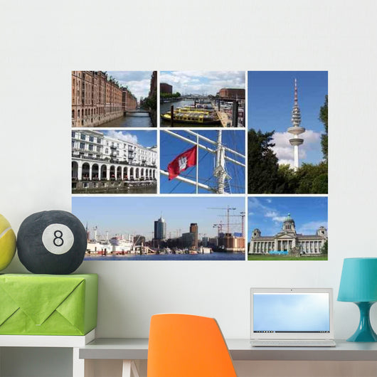 Hamburg Postcard Wall Decal