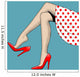 Vintage drawing of beautiful woman legs in red high-heeled shoes Wall Mural