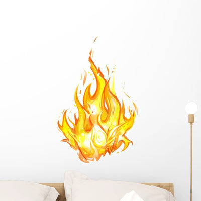 Fire White Background Beautiful Wall Decal shown on a wall