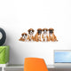 Five German Boxer puppies on white Wall Decal