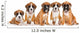 Five German Boxer puppies on white Wall Decal