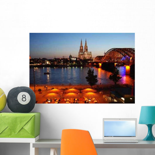 Cologne Cathedral Night with Wall Decal