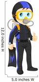 scuba diver boy thumb up Wall Decal