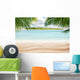 Sandy tropical beach with island on background Wall Mural