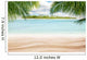 Sandy tropical beach with island on background Wall Mural