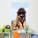 Imposing Leonberger on Blue Sky Wall Mural