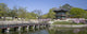 Panorama of an old pavilion at a park in Seoul, Korea. Wall Mural