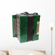 Green Accordion Isolated on White Background Wall Decal