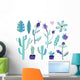 Summer Jungle Plants Wall Decal Sticker Set
