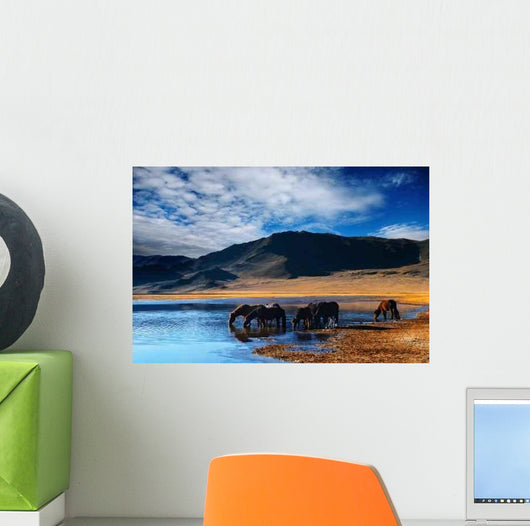 Drinking Horses Wall Decal