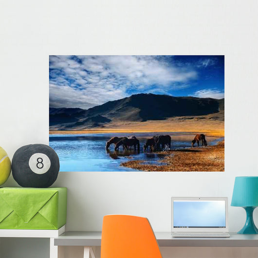 Drinking Horses Wall Decal