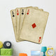 Four old vintage dirty aces poker cards, isolated over white. Wall Decal