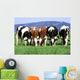 a group of cows grazing Wall Mural