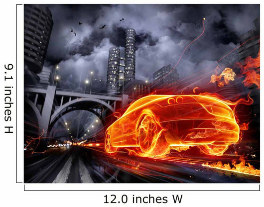 Fire Car Wall Mural