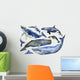 Marine Mammals Watercolor Whales Wall Decal Sticker Set