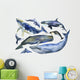 Marine Mammals Watercolor Whales Wall Decal Sticker Set