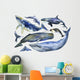 Marine Mammals Watercolor Whales Wall Decal Sticker Set