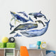 Marine Mammals Watercolor Whales Wall Decal Sticker Set