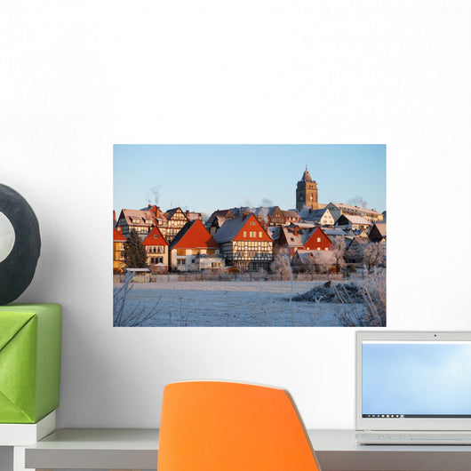 German Town in Winter Wall Mural
