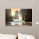Fantastic big rocks and ocean waves at sundown time Wall Mural