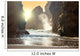 Fantastic big rocks and ocean waves at sundown time Wall Mural