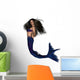 Dark Haired Mermaid Wall Decal
