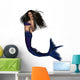 Dark Haired Mermaid Wall Decal