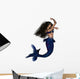Dark Haired Mermaid Wall Decal