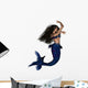 Dark Haired Mermaid Wall Decal