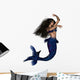 Dark Haired Mermaid Wall Decal