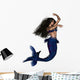 Dark Haired Mermaid Wall Decal