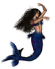 Dark Haired Mermaid Wall Decal