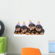 Group of puppies Rottweiler with birthday hats. isolated on white Wall Decal