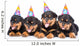 Group of puppies Rottweiler with birthday hats. isolated on white Wall Decal