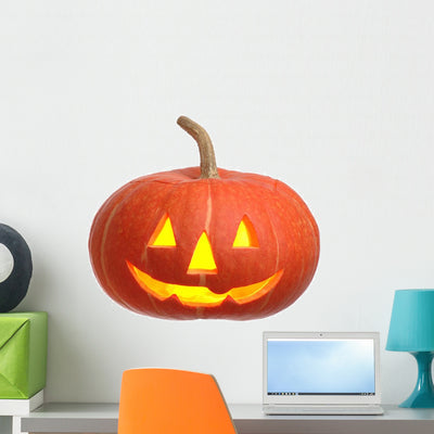 Pumpkin Wall Decal shown on a wall