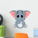 Cute elephant cartoon sitting Wall Decal