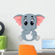 Cute elephant cartoon sitting Wall Decal