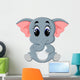 Cute elephant cartoon sitting Wall Decal